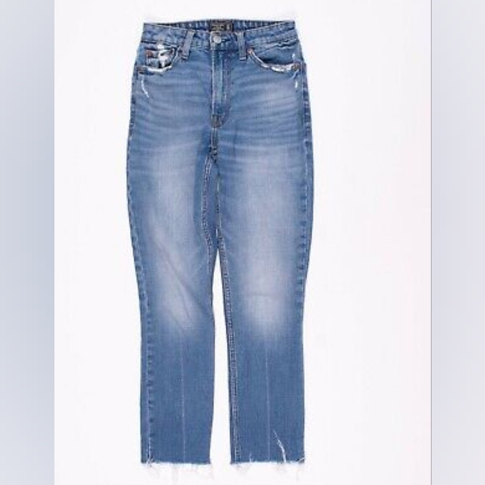 Abercrombie Simone High Rise Slim Raw Hem Denim Jeans Size 25